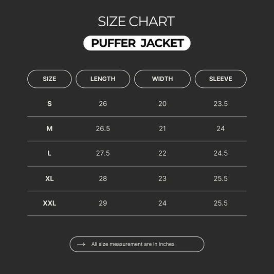 Black Full Sleeves Puffer Jacket A/D