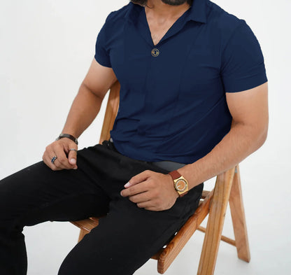 Men's Premium Classic Style Stretchable Embroidered T-Shirt