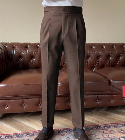 Luxury Modern Fit Gurkha Pant-katrai fabric