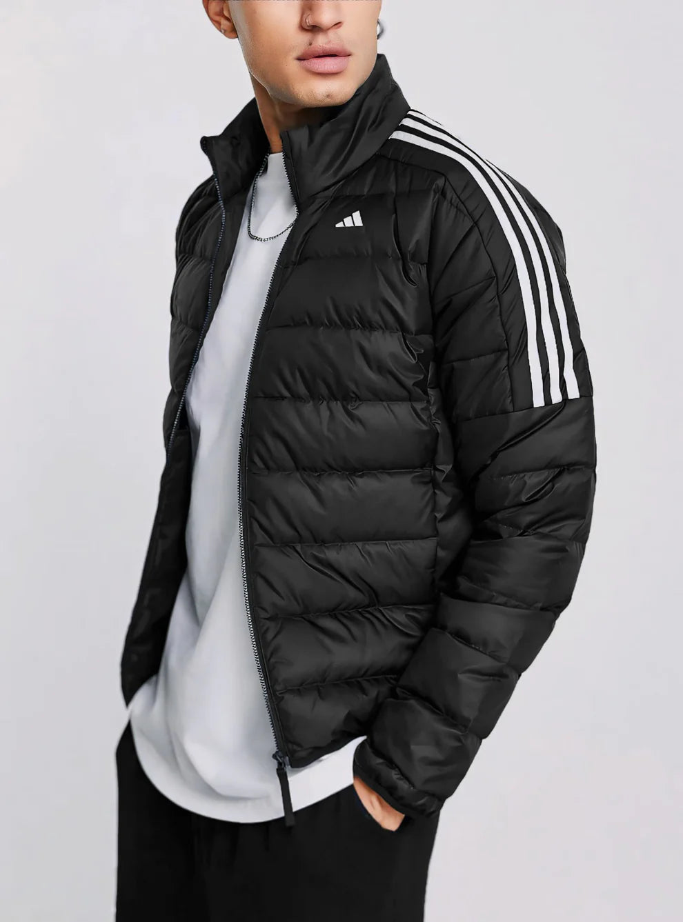 Black Full Sleeves Puffer Jacket A/D