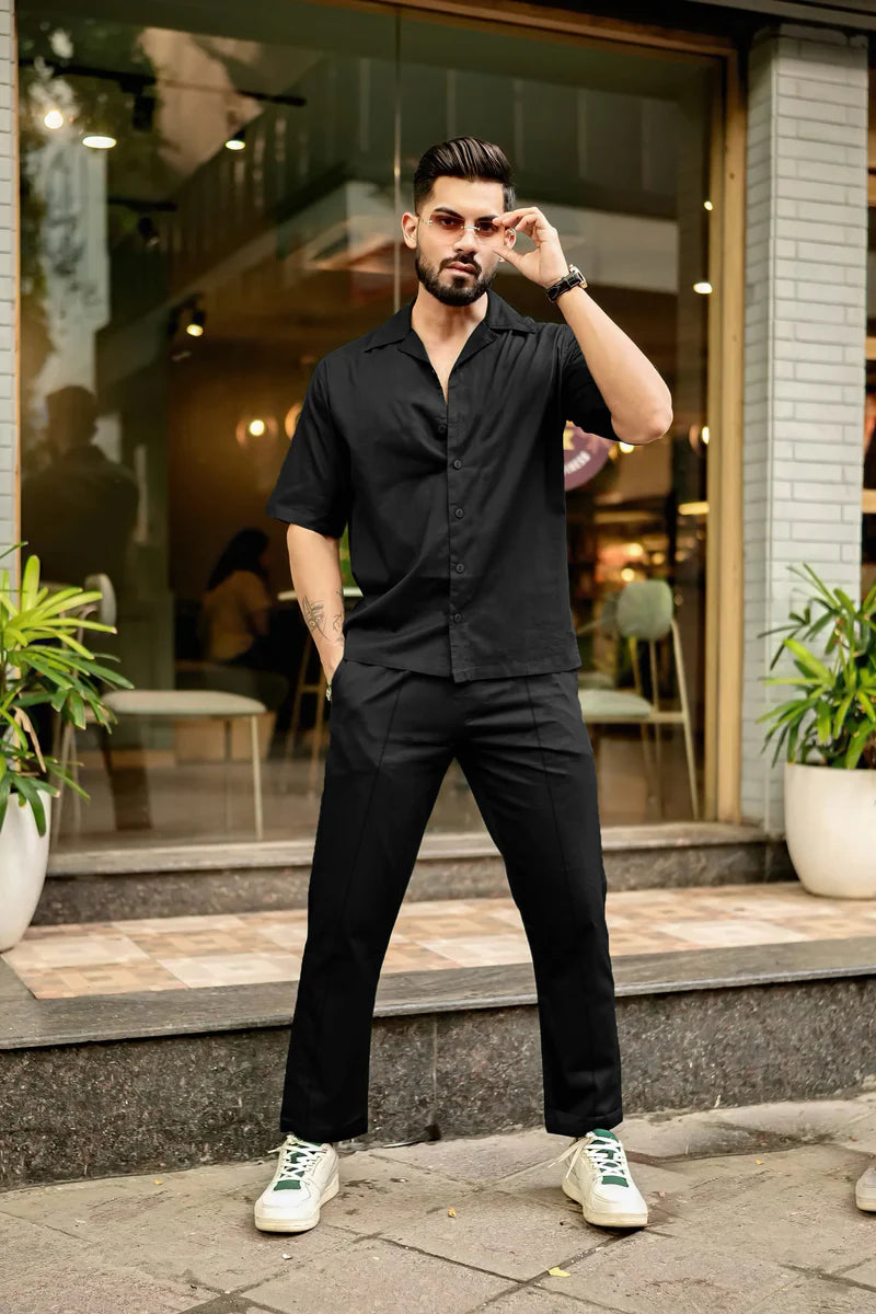 Premium Men's Co-ord set Black