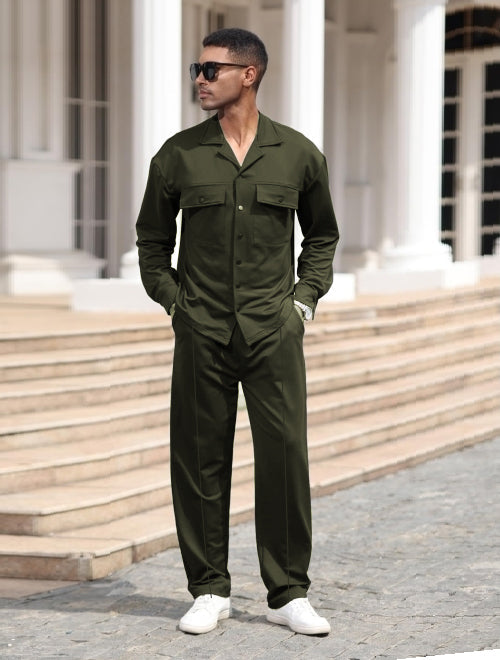 Prmimum Pocket Style Textured Men's Co-ord Set